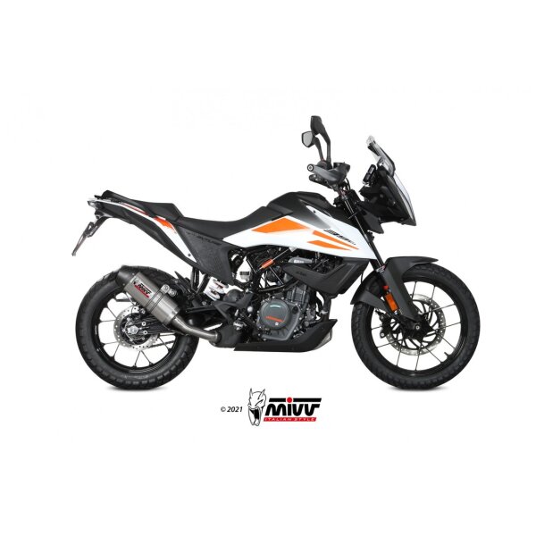 MIVV Auspuff - SLIP-ON - OVAL - TITAN mit Carbon Endkappe fr KTM 390 ADVENTURE Bj. 2020 > 2023 - KT.024.L4C