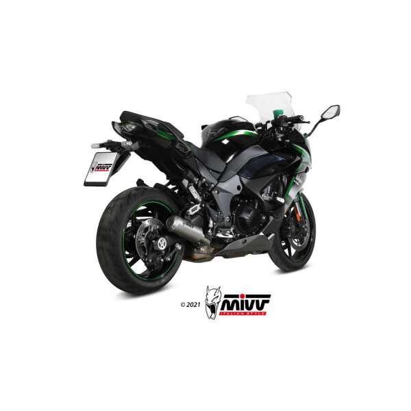 MIVV Auspuff - SLIP-ON - OVAL - TITAN mit Carbon Endkappe fr KTM 390 ADVENTURE Bj. 2020 > 2023 - KT.024.L4C
