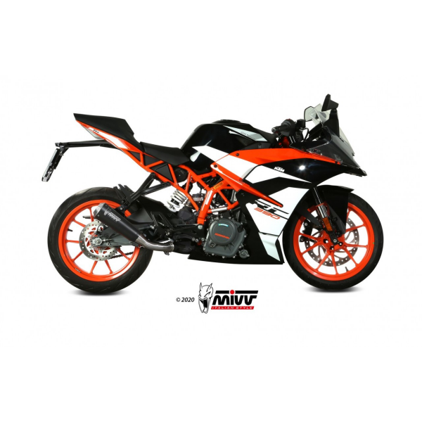 MIVV-SLIP-ON X-M1 - Edelstahl Schwarz für KTM - 125 DUKE BJ. 2017 > 2020 - KT.019.LC4B