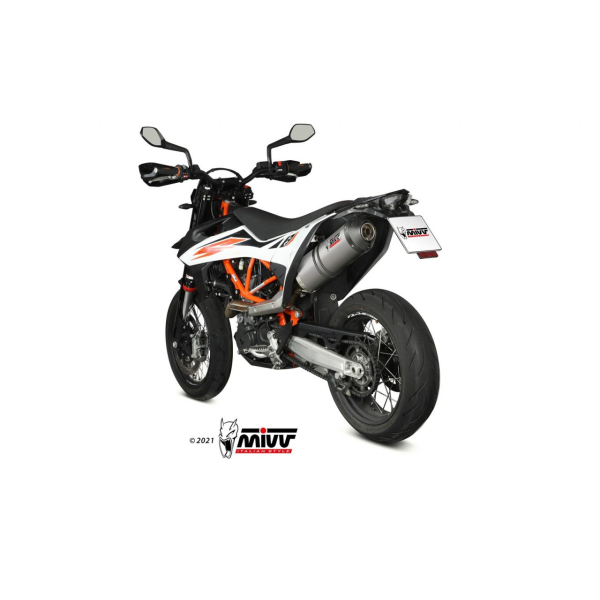MIVV-SLIP-ON OVAL - Titan mit Carbon Endkappe für KTM - 690 SMC R BJ. 2019 > 2020 - KT.023.LNC