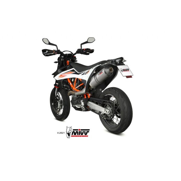 MIVV Auspuff - SLIP-ON - OVAL - TITAN mit Carbon Endkappe fr KTM 690 SMC R Bj. 2021 > 2023 - KT.023.LNC