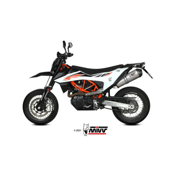 MIVV Auspuff - SLIP-ON - OVAL - TITAN mit Carbon Endkappe fr KTM 690 SMC R Bj. 2021 > 2023 - KT.023.LNC