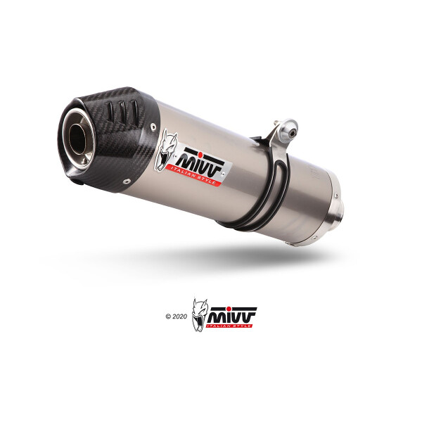 MIVV Auspuff - SLIP-ON - OVAL - TITAN mit Carbon Endkappe fr KTM 690 SMC R Bj. 2021 > 2023 - KT.023.LNC