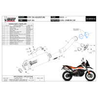 MIVV-SLIP-ON OVAL - Carbon mit Carbon Endkappe für KTM - 890 ADVENTURE / R BJ. 2020 > 2024 - KT.021.LEC