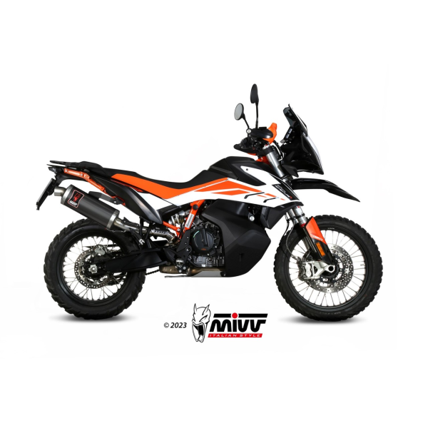 MIVV-SLIP-ON DAKAR - Edelstahl Schwarz für KTM - 890 ADVENTURE / R BJ. 2020 > 2025 - KT.021.LEKB