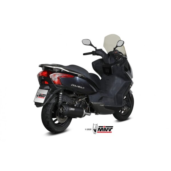 MIVV Auspuff - Komplettanlage 1x1 - MOVER - BLACK fr KYMCO DOWNTOWN 125 Bj. 2009 > 2016 - MV.KY.0002.LV