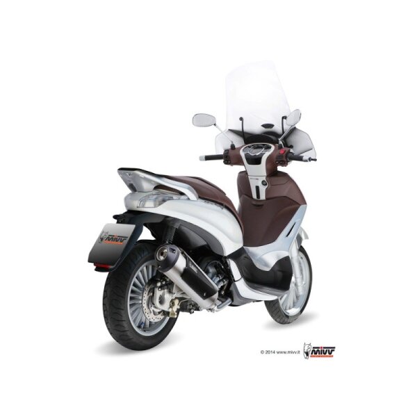 MIVV Auspuff - Komplettanlage 1x1 - URBAN - EDELSTAHL fr PIAGGIO BEVERLY 300 Bj. 2010 > 2013 - C.PG.0013.K