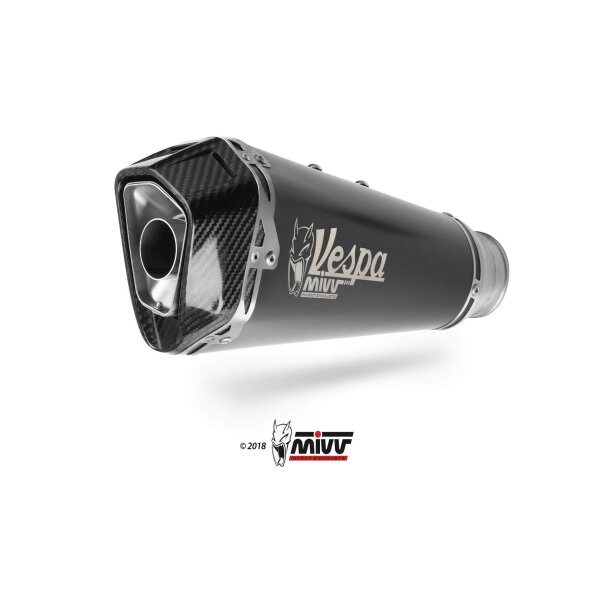 MIVV Auspuff - SLIP-ON - DELTA RACE - BLACK fr PIAGGIO VESPA GTS 300 Bj. 2021 > 2023 - P.009.LDRB