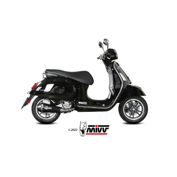 MIVV Auspuff - SLIP-ON - DELTA RACE - BLACK fr PIAGGIO VESPA GTS 300 Bj. 2021 > 2023 - P.009.LDRB