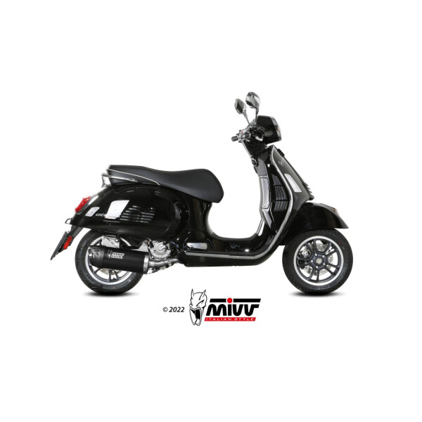 MIVV Auspuff - SLIP-ON - MOVER - BLACK fr PIAGGIO VESPA GTS 300 Bj. 2021 > 2023 - MV.PG.0008.LV