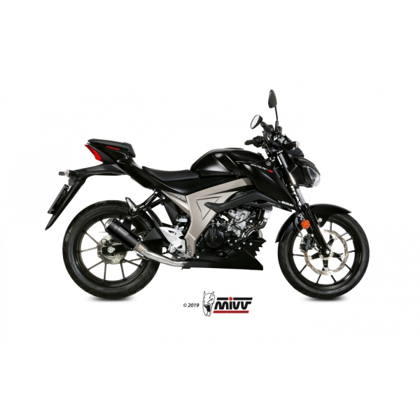 MIVV-KOMPLETTANLAGE 1x1 MK3 - Edelstahl Schwarz für SUZUKI - GSX-R 125 BJ. 2017 > 2020 - S.055.SM3B