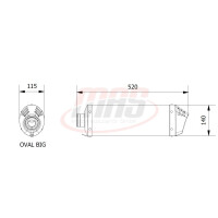 MIVV Auspuff - SLIP-ON - OVAL - TITAN mit Carbon Endkappe...