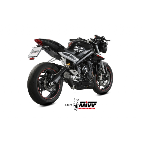 MIVV-SLIP-ON XM5 - Edelstahl Schwarz für TRIUMPH - STREET TRIPLE 660 S BJ. 2017 > 2022 - T.019.SC5B