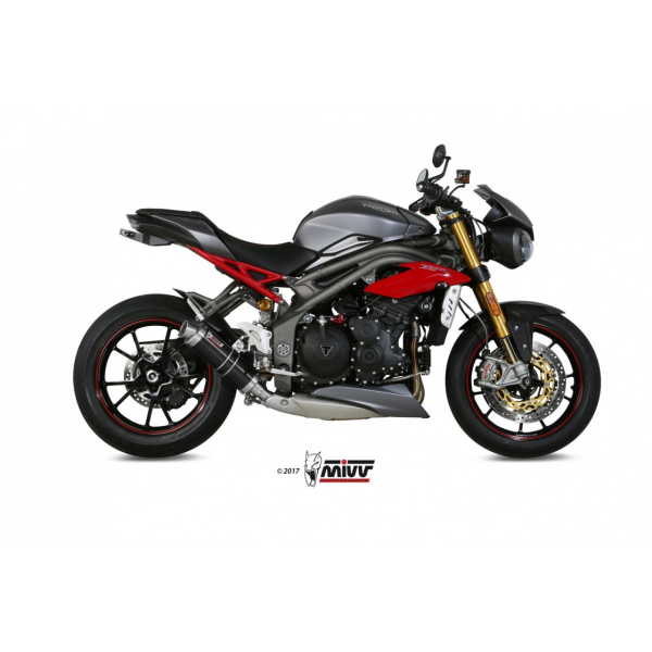 MIVV-SLIP-ON GP - Edelstahl Schwarz für TRIUMPH - SPEED TRIPLE 1050 R / S / RS BJ. 2016 > 2017 - T.016.LXB