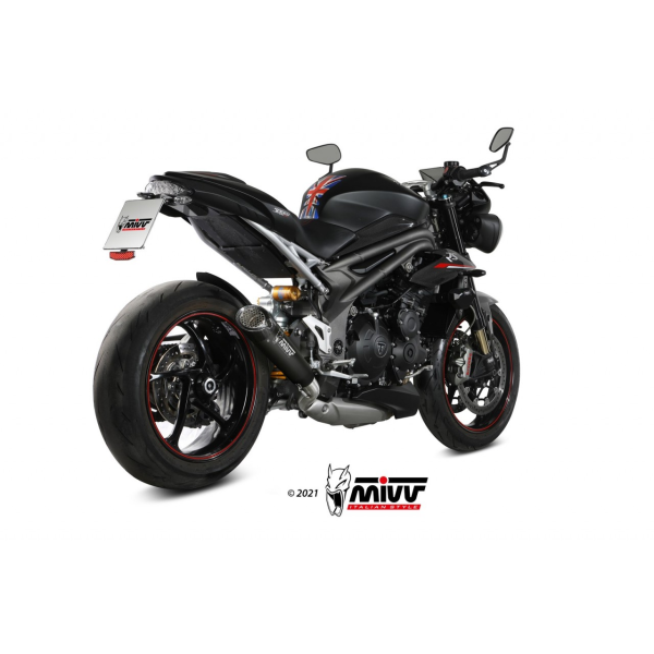 MIVV-SLIP-ON XM5 - Edelstahl Schwarz für TRIUMPH - SPEED TRIPLE 1050 R / S / RS BJ. 2018 > 2020 - T.021.SC5B