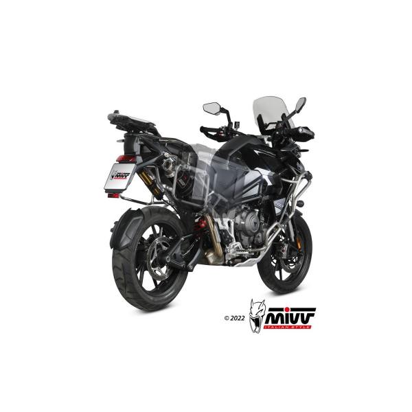 MIVV-SLIP-ON DAKAR - Edelstahl Schwarz für TRIUMPH - TIGER 1200 GT / RALLY BJ. 2021 > 2025 - T.023.LDKB