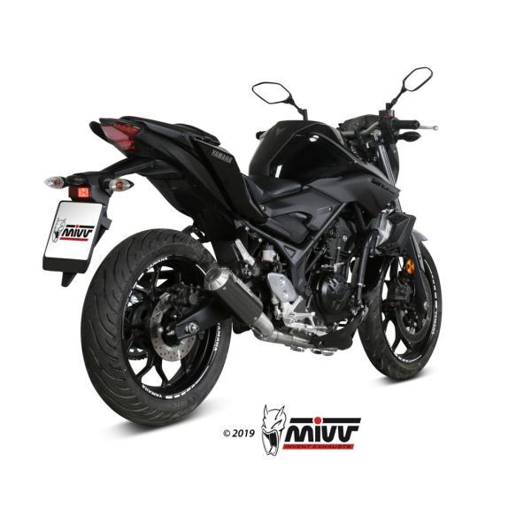 Pot D'Échappement Mivv Oval Carbone - Yamaha MT-07 2014-2018 - 2x1 Complet