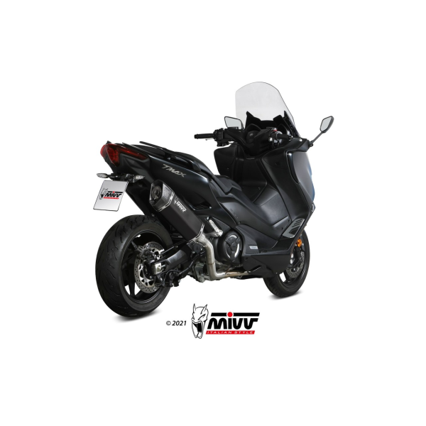 MIVV-Komplettanlage 2x1 - SR1 - Edelstahl Schwarz für YAMAHA - T-MAX 560 BJ. 2020 > 2021 - Y.061.LR1XB