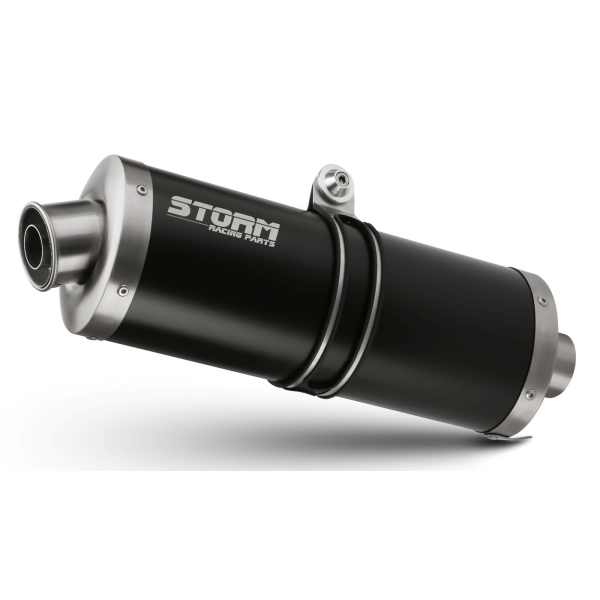 STORM by MIVV- BOLT-ON OVAL Edelstahl Schwarz für HONDA CBR 900 RR Bj. 1992 > 1995