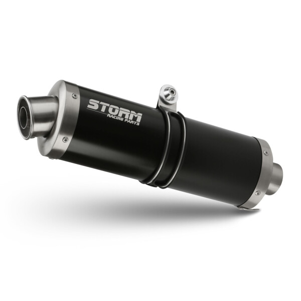 STORM by MIVV - SLIP-ON - OVAL - EDELSTAHL SCHWARZ fr KTM - 690 SMC R BJ 2021 > 2023 - KT.023.LX2B-STORM