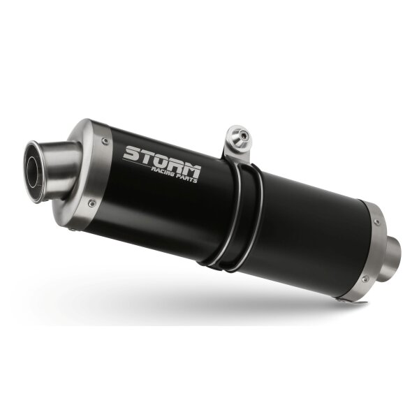 STORM by MIVV - SLIP-ON - OVAL - EDELSTAHL SCHWARZ fr TRIUMPH - TIGER 1200 GT / RALLY BJ 2021 > 2023 - T.023.LX1B-STORM