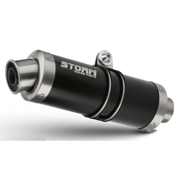STORM by MIVV - FULL SYSTEM 2x1 - GP - EDELSTAHL SCHWARZ fr YAMAHA - MT-07 / FZ-07 BJ 2014 > 2023 - Y.045.LXSB-STORM