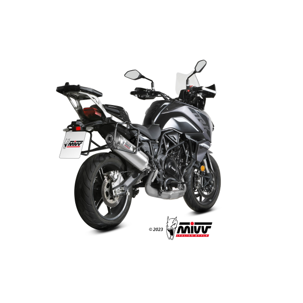 MIVV-SLIP-ON OVAL - Edelstahl mit Carbon Endkappe für BENELLI - TRK 702 / X BJ. 2023 > 2025 - E.012.LX2C
