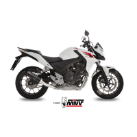 MIVV-SLIP-ON GP - Edelstahl Schwarz mit Carbon Endkappe für HONDA - CB 500 F / X BJ. 2013 > 2015 - H.051.LXBC