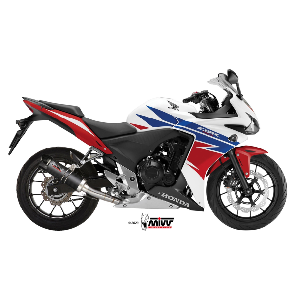 MIVV-SLIP-ON GP - Carbon mit Carbon Endkappe für HONDA - CBR 500 R BJ. 2013 > 2015 - H.051.L2SC