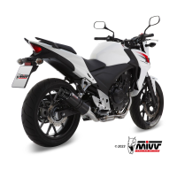 MIVV-SLIP-ON GP - Edelstahl Schwarz mit Carbon Endkappe für HONDA - CBR 500 R BJ. 2013 > 2015 - H.051.LXBC