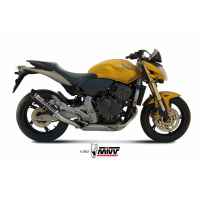 MIVV-SLIP-ON GP - Edelstahl Schwarz mit Carbon Endkappe für HONDA - HORNET 600 BJ. 2007 > 2013 - H.038.LXBC