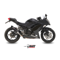 MIVV-SLIP-ON GP - Edelstahl Schwarz mit Carbon Endkappe für KAWASAKI - Z300 BJ. 2015 > 2016 - K.038.LXBC