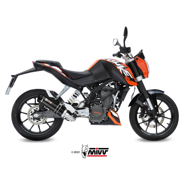 MIVV-Komplettanlage 1x1 GP - Carbon mit Carbon Endkappe für KTM - 200 DUKE BJ. 2012 > 2014 - KT.009.L2SC