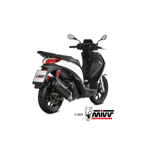 MIVV-Komplettanlage 1x1 MOVER - Edelstahl Schwarz für PIAGGIO - MEDLEY 150 S BJ. 2021 > 2024 - MV.PG.0010.LV