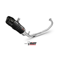 MIVV-KOMPLETTANLAGE 1x1 GP - Edelstahl Schwarz mit Carbon Endkappe für YAMAHA - MT-125 BJ. 2015 > 2019 - Y.047.LXBC