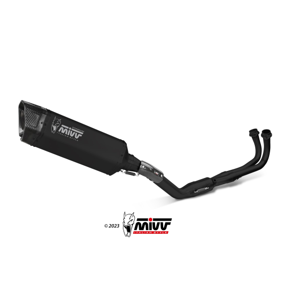 MIVV-Komplettanlage 2x1 SR1 - Titan Schwarz für YAMAHA - T-MAX 560 BJ. 2022 > 2024 - Y.073.LR1TBN