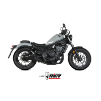 MIVV-SLIP-ON HR1 - Edelstahl Schwarz mit Carbon Endkappe für HONDA - CMX 500 REBEL BJ. 2022 > 2024 - H.091.LH1BG