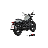 MIVV-SLIP-ON HR1 - Edelstahl Schwarz mit Carbon Endkappe für HONDA - CMX 500 REBEL BJ. 2022 > 2024 - H.091.LH1BG