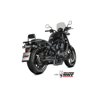 MIVV-SLIP-ON HR1 - Edelstahl Schwarz mit Carbon Endkappe für HONDA - CMX 1100 REBEL BJ. 2022 > 2024 - H.092.LH1BG