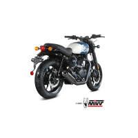 MIVV-SLIP-ON HR1 - Edelstahl Schwarz mit Carbon Endkappe für ROYAL ENFIELD - HNTR 350 BJ. 2022 > 2024 - RE.005.LH1BC