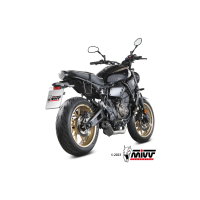 MIVV-Komplettanlage 2x1 - HR1 - Edelstahl Schwarz mit Carbon Endkappe für YAMAHA - XSR 700 BJ. 2021 > 2024 - Y.077.LH1BG
