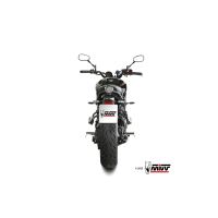 MIVV-Komplettanlage 2x1 - HR1 - Edelstahl Schwarz mit Carbon Endkappe für YAMAHA - XSR 700 BJ. 2021 > 2024 - Y.077.LH1BG