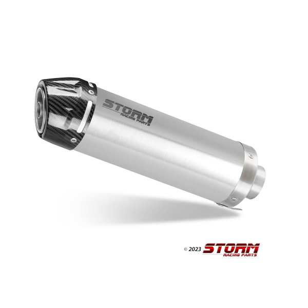 STORM by MIVV- FULL SYSTEM 1x1 GP Edelstahl mit Carbonendkappe für HONDA CB 125 R Bj. 2021 > 2024