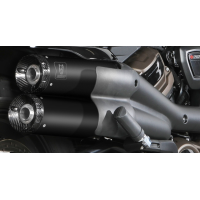MIVV-2 SLIP-ON HR1 - Edelstahl Schwarz mit Carbon Endkappe für HARLEY DAVIDSON - SPORTSTER S BJ. 2021 > 2024 - HD.004.LH1BC