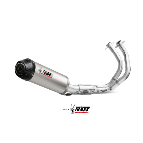 MIVV-Komplettanlage 2x1 OVAL - Titan mit Carbon Endkappe für KAWASAKI - NINJA 650 BJ. 2024 > 2025 - K.057.L4C