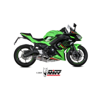 MIVV-Komplettanlage 2x1 OVAL - Titan mit Carbon Endkappe für KAWASAKI - NINJA 650 BJ. 2024 > 2025 - K.057.L4C
