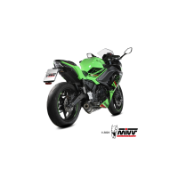 MIVV-Komplettanlage 2x1 OVAL - Titan mit Carbon Endkappe für KAWASAKI - NINJA 650 BJ. 2024 > 2025 - K.057.L4C