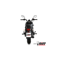 MIVV-KOMPLETTANLAGE 2x1 HR-1 - Edelstahl Schwarz mit Carbon Endkappe für KAWASAKI - VULCAN S BJ. 2017 > 2023 - K.060.SH1BGN