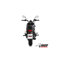 MIVV-Komplettanlage 2x1 HR1 - Edelstahl Schwarz mit Carbon Endkappe für KAWASAKI - VULCAN S BJ. 2017 > 2023 - K.060.SH1BGN