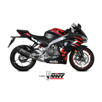 MIVV-Komplettanlage 2x1 SR1 - Edelstahl Schwarz für APRILIA - RS 457 BJ. 2024 > 2025 - A.021.LR1XB